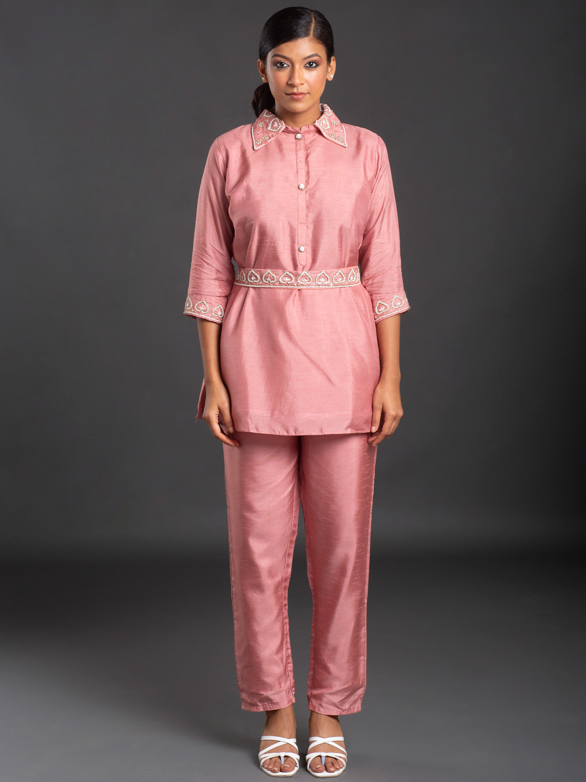 MAUVELOUS PINK EMBROIDERY CO ORD SET