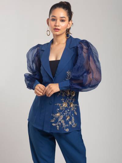 COBALT BLUE EMBROIDERY CO ORD SET
