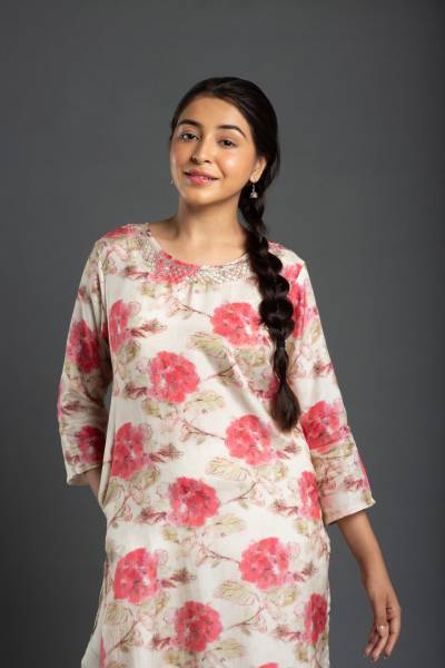 Light Pink Soft Single Kurti