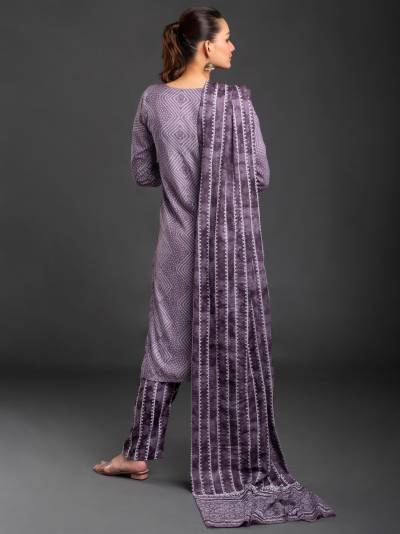 LIGHT PURPLE PRINTED KURTA DUPATTA SET